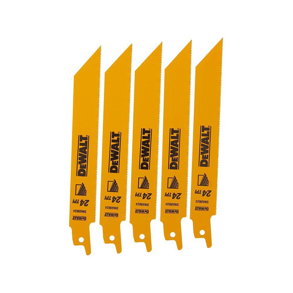 DeWalt DW4813 6IN 24TPI STGT BK BLD-5PK