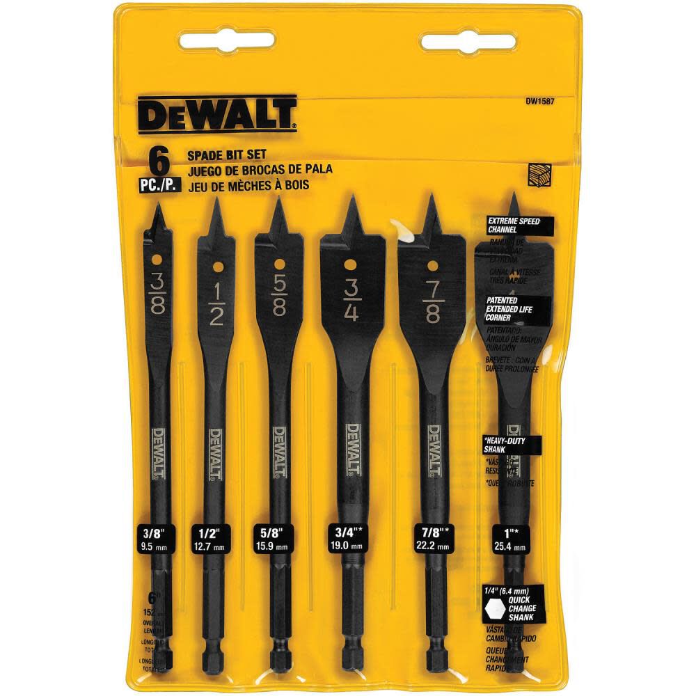 DeWalt DW1587 6-Piece Wood Boring Bit Set