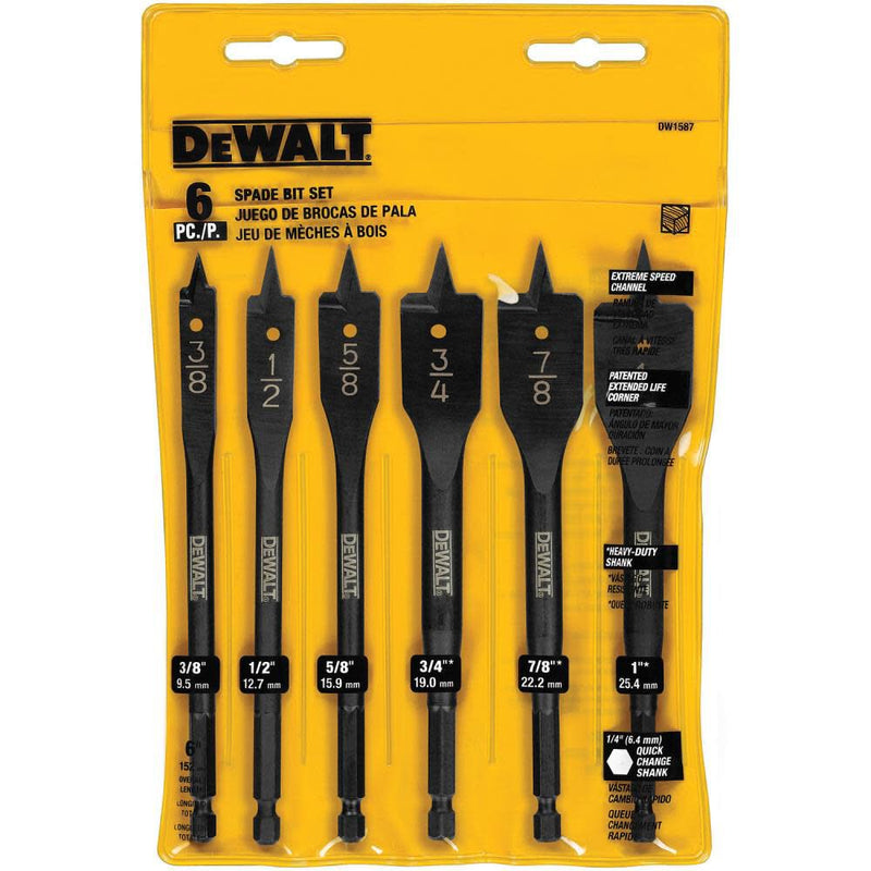 DeWalt DW1587 6-Piece Wood Boring Bit Set