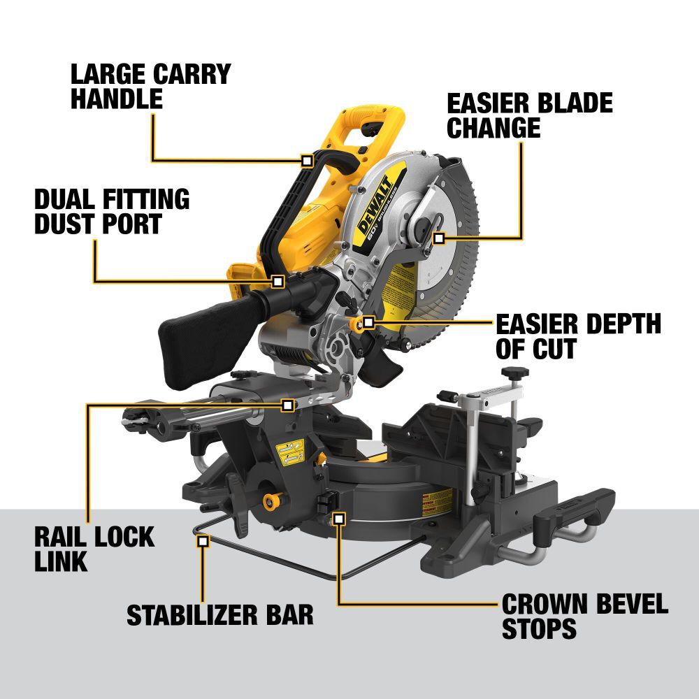 DeWalt DCS781B 12IN 60V SLIDING MITER SAW - BARE