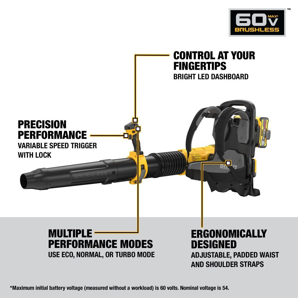 DeWalt DCBL570Z2 DEWALT FLEXVOLT BACKPACK BLOWER 15AH KIT