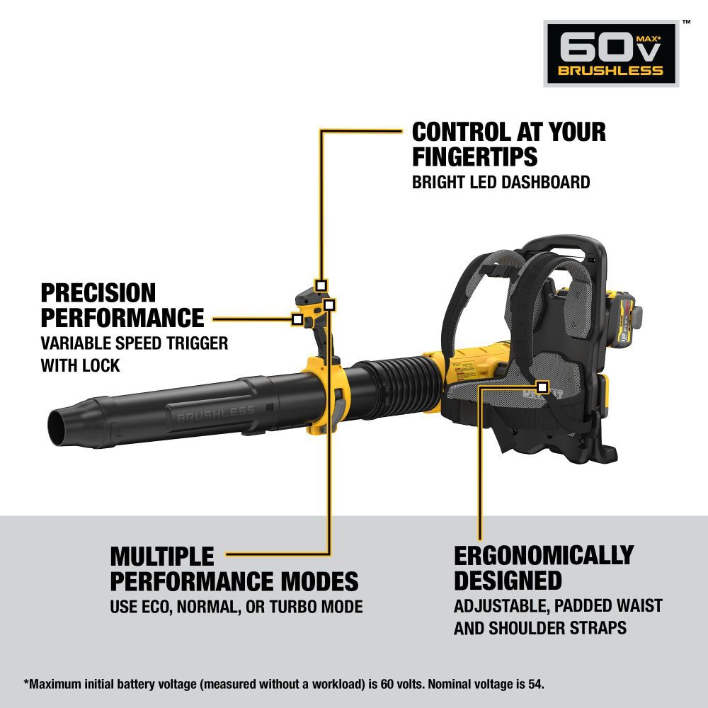 DeWalt DCBL570Y2 DEWALT FLEXVOLT BACKPACK BLOWER 12AH KIT
