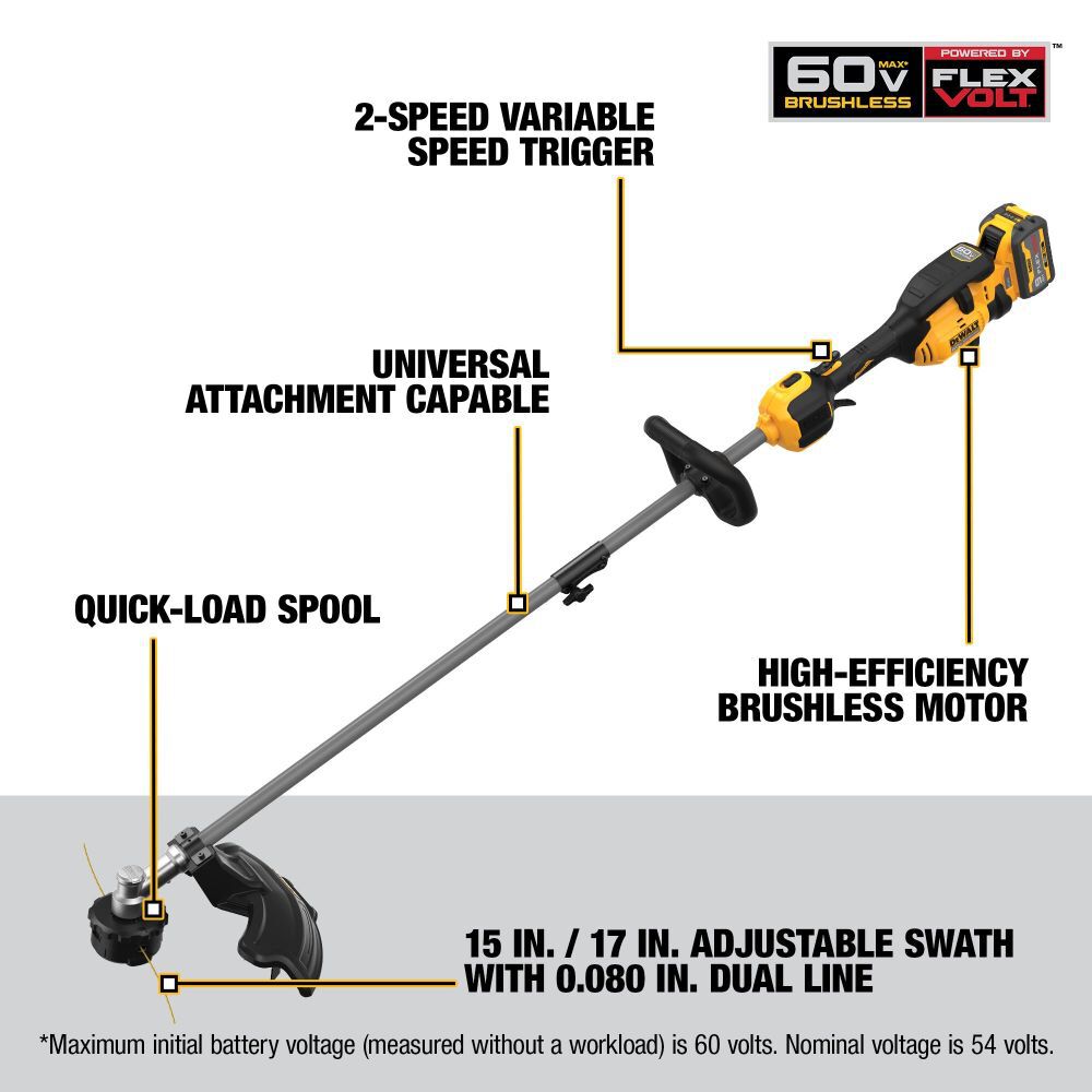 DeWalt DCST972X1 DW 60V STRING TRIMMER ATTCHMENT CAPABLE