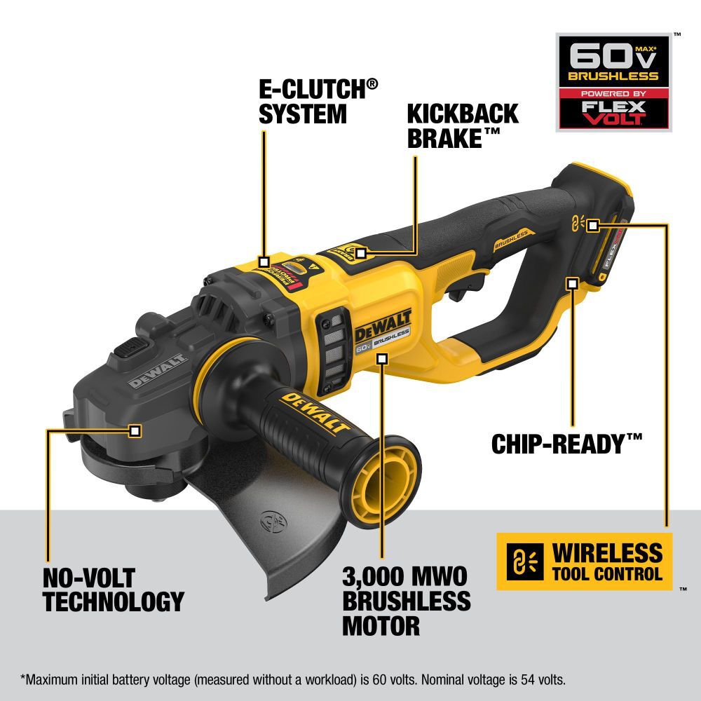 DeWalt DCG460X2 60V 7IN-9IN LARGE ANGLE GRINDER (KIT)