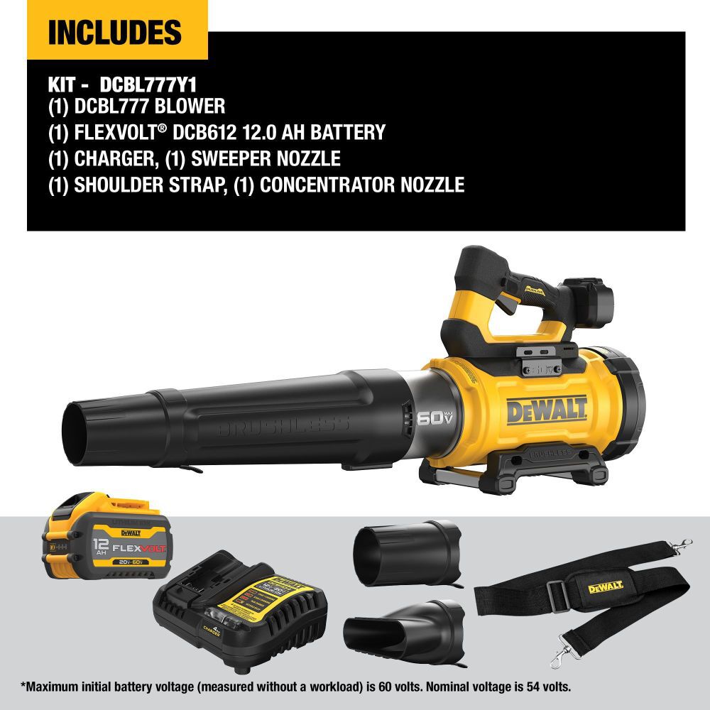 DeWalt DCBL777Y1 DW 60V PREMIUM BLOWER (KITTED)
