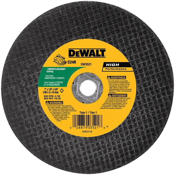 DeWalt DW3521 7IN X 1/8IN MASONRY ABRASIVE BLADE