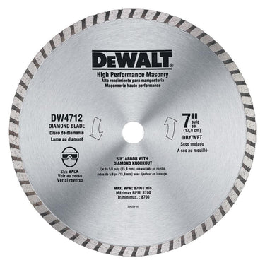 DeWalt DW4712B 7IN MASONRY BLADE(BULK)