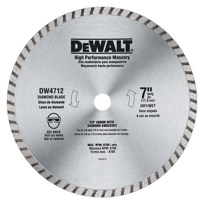 DeWalt DW4712B 7IN MASONRY BLADE(BULK)