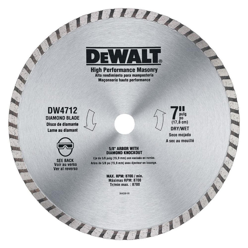 DeWalt DW4712B 7IN MASONRY BLADE(BULK)