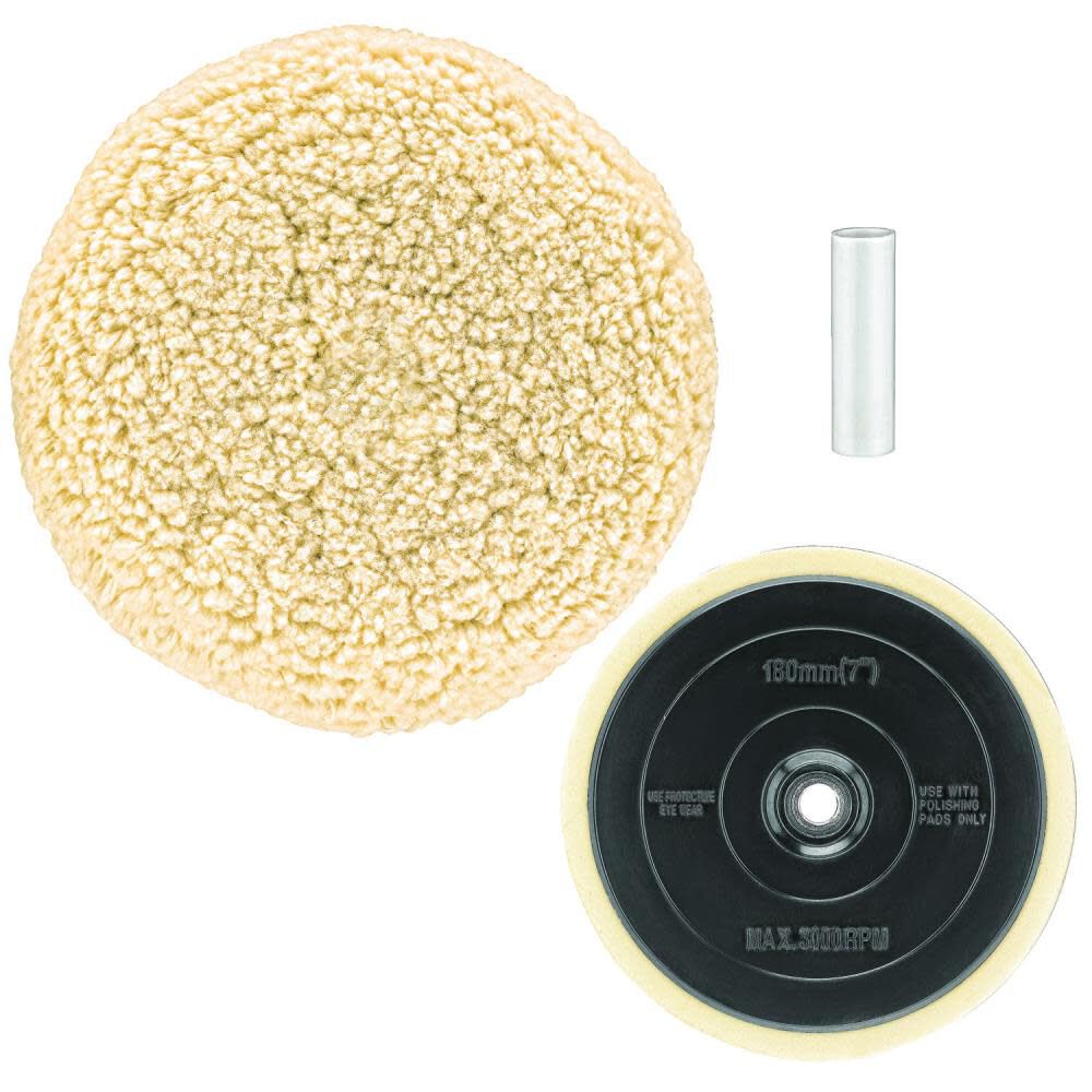 DeWalt DW4985CL 7IN WOOL BUFFING PAD & BACKING PAD KIT