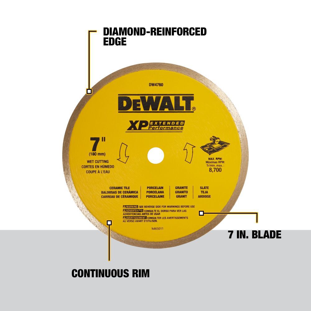 DeWalt DW4760 7IN CERAMIC TILE BLADE