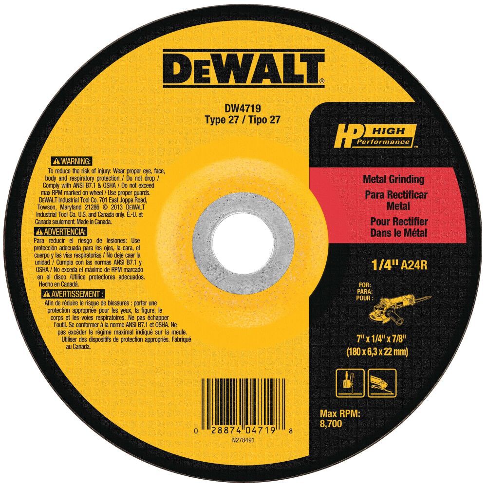DeWalt DW4719 7 X 1/4 X 7/8IN DW4719 27 METAL