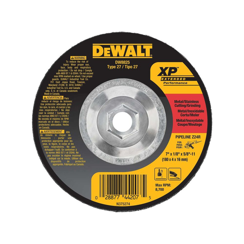 DeWalt DW8825 7 X 1/8 X 5/8-11 IN ZIRCONIA ABRA