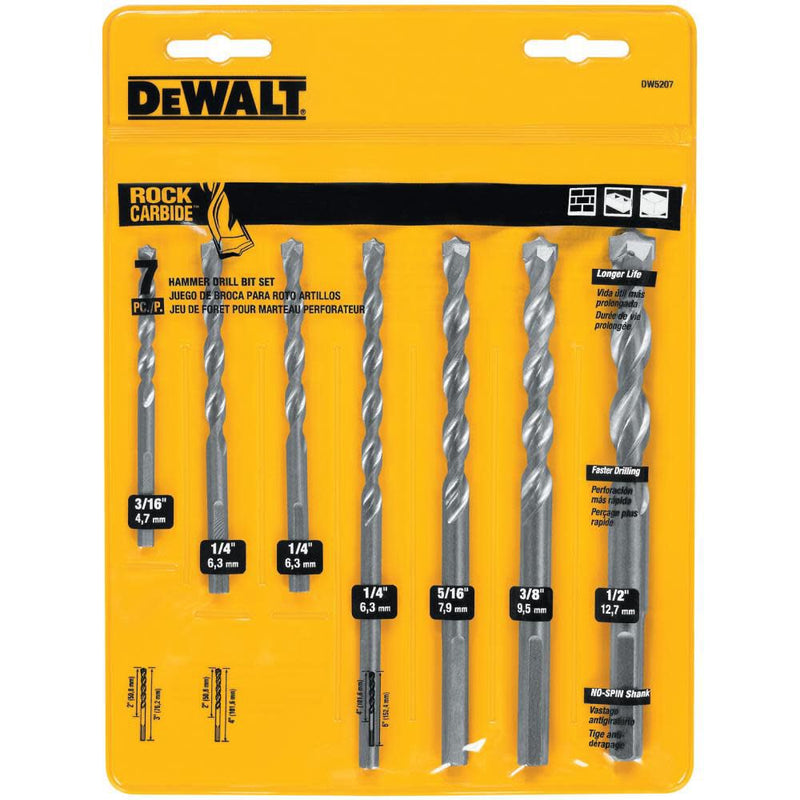 DeWalt DW5207 7-PC PREMIUM PERCUSSION MASONRY DRILL