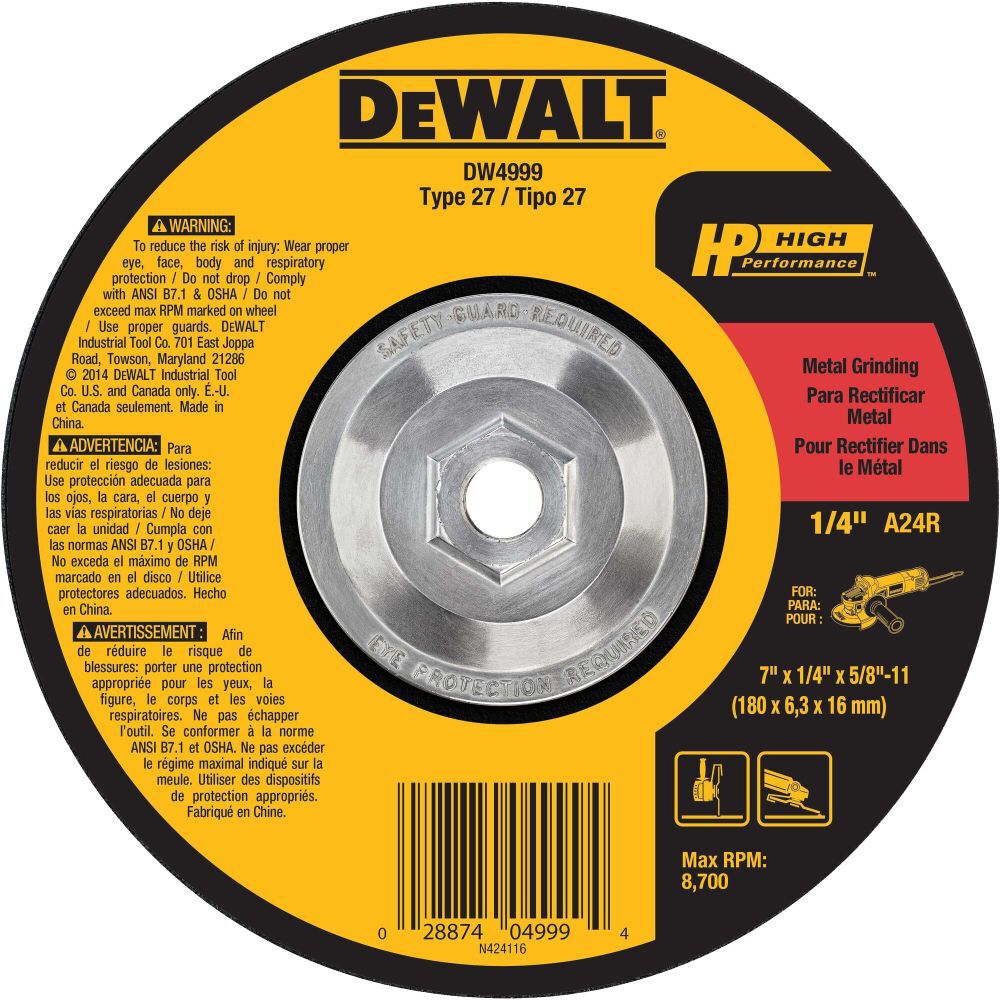 DeWalt DW4999 7X1/4X5/8-11 METAL GP