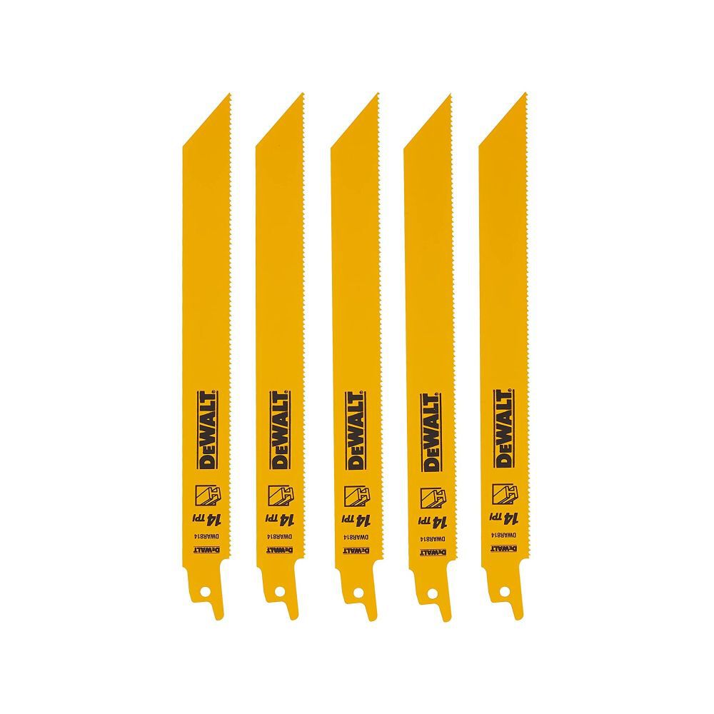 DeWalt DW4809 8IN 14TPI STGT BK BLD-5PK
