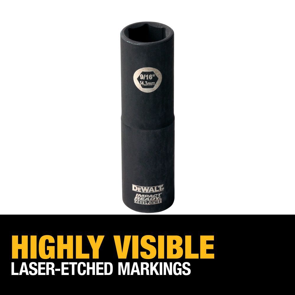 DeWalt DW22872 9/16 DEEP IMPACT READY SOCKET 1/2 DRIV
