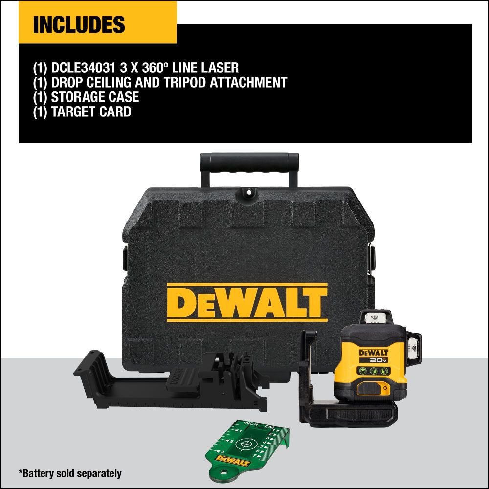 DeWalt DCLE34031B DEWALT 20V 3X360 GREEN LASER BARE
