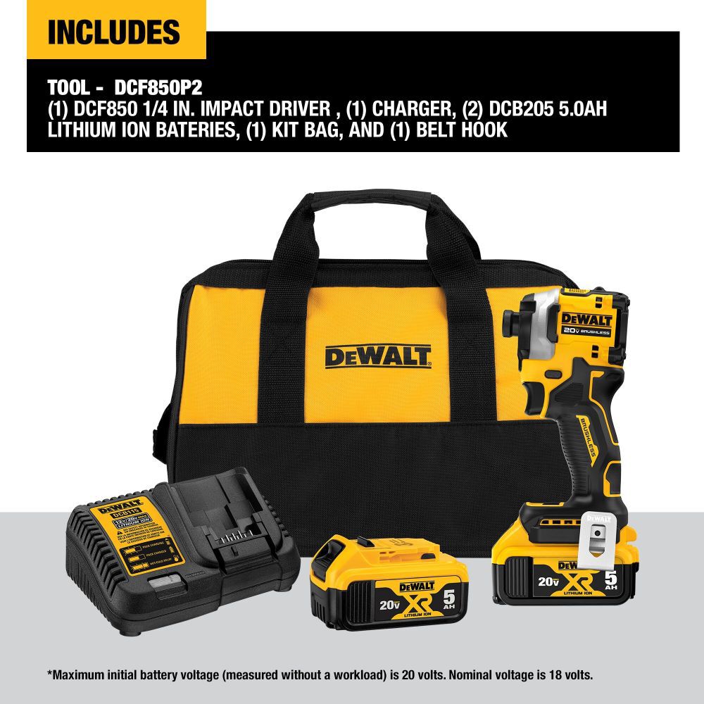 DeWalt DCF850P2 DEWALT ATOMIC 1/4IN IMPACT DRIVER