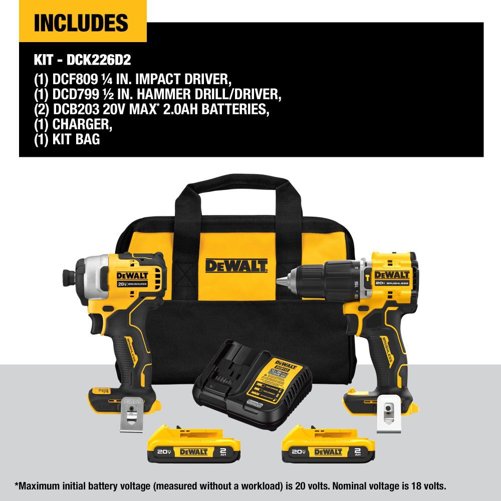DeWalt DCK226D2 DEWALT 20V MAX 2-KIT