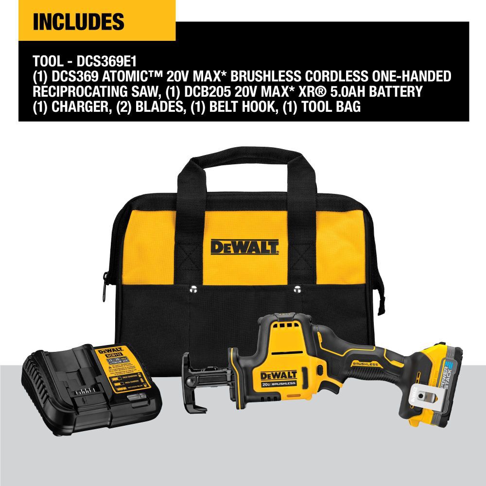 DeWalt DCS369E1 20V MAX ONE HANDED RECIP KIT