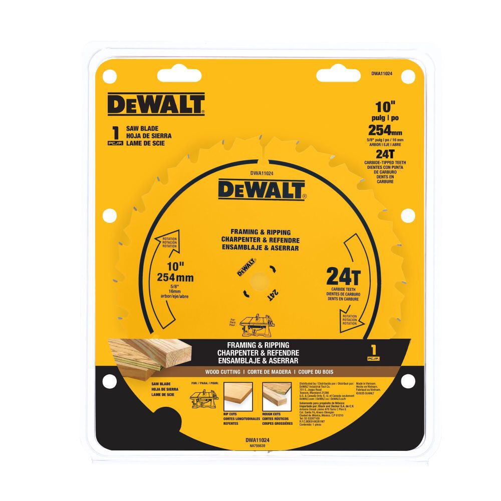 DeWalt DWA11024 DEWALT 10 IN 24T SAW BLADE