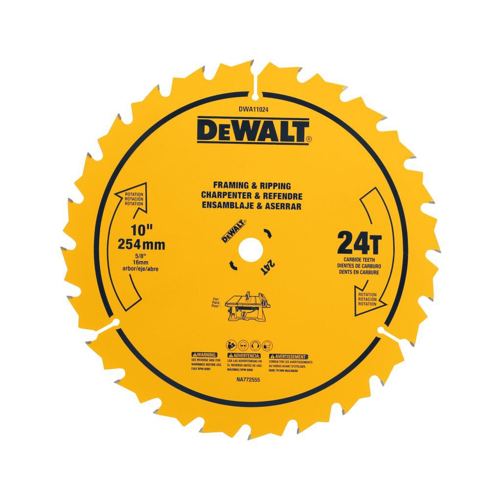 DeWalt DWA11024 DEWALT 10 IN 24T SAW BLADE