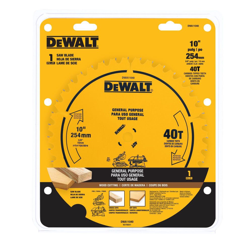 DeWalt DWA11040 DEWALT 10 IN 40T SAW BLADE