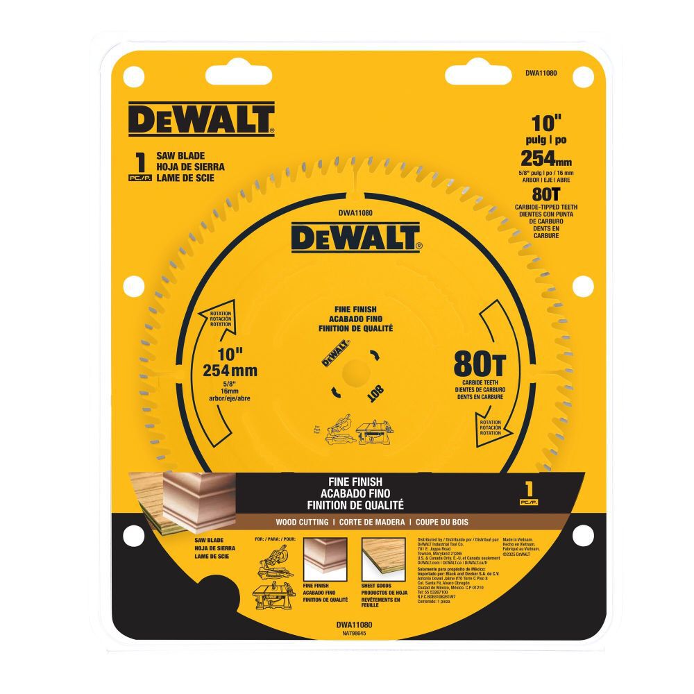 DeWalt DWA11080 DEWALT 10 IN 80T SAW BLADE