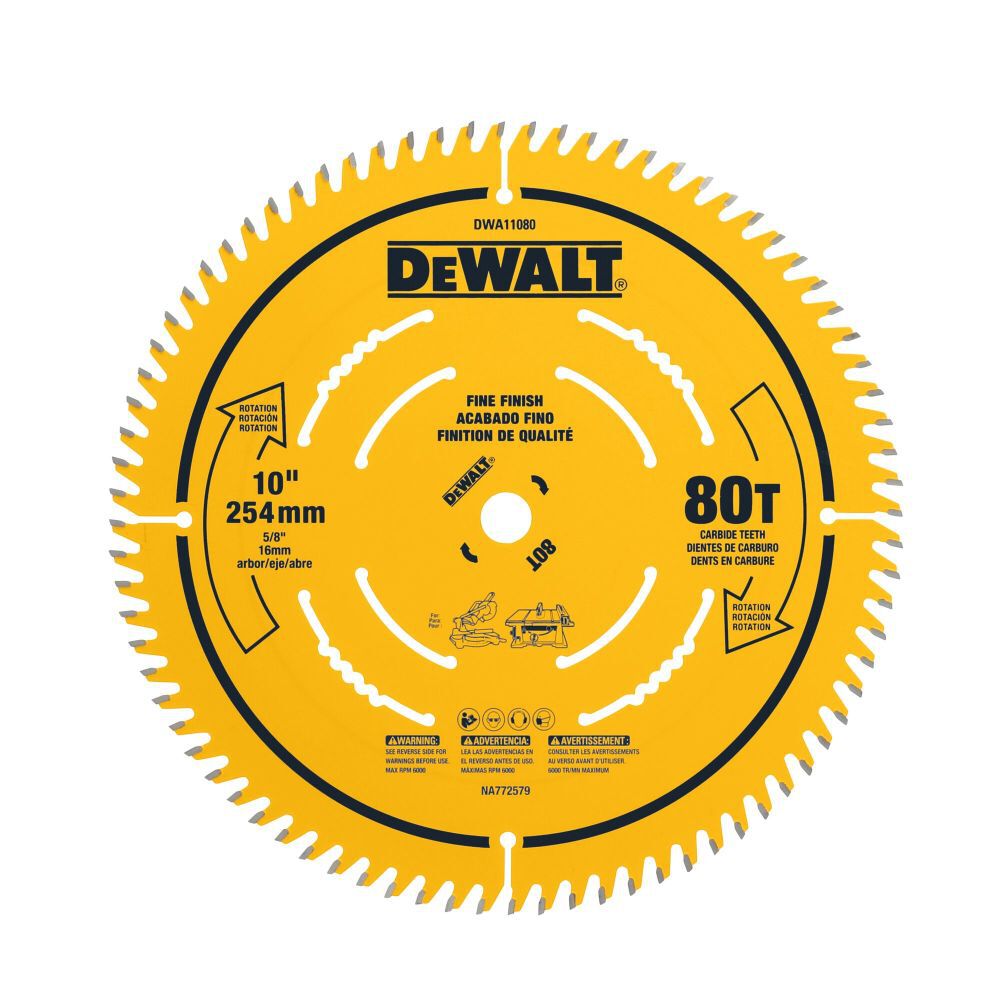 DeWalt DWA11080 DEWALT 10 IN 80T SAW BLADE