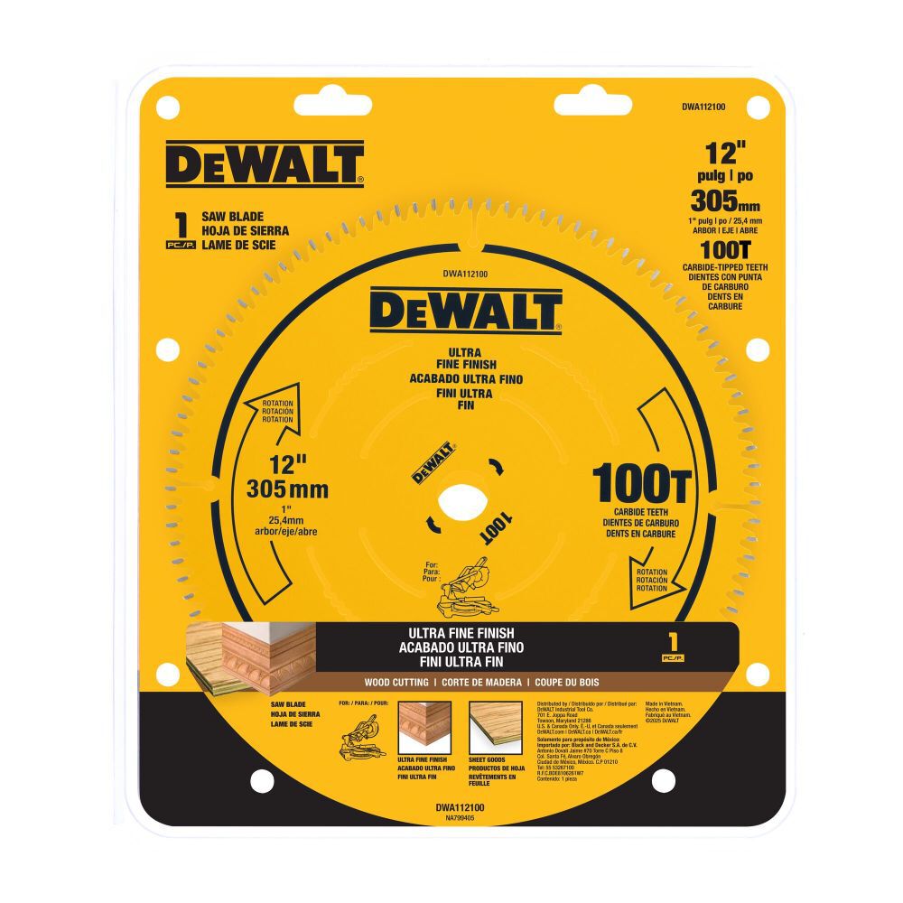 DeWalt DWA112100 DEWALT 12 IN 100T SAW BLADE