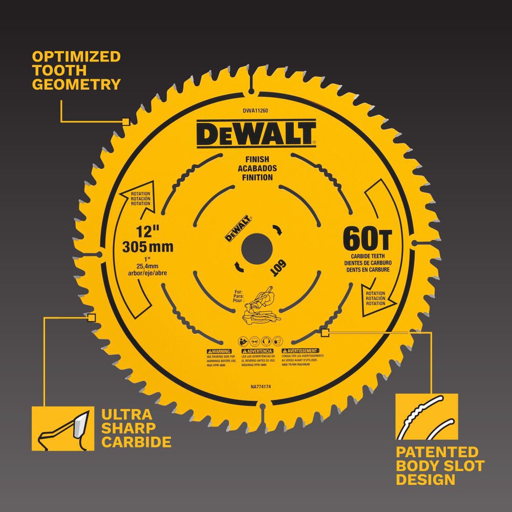 DeWalt DWA11260 DEWALT 12 IN 60T SAW BLADE