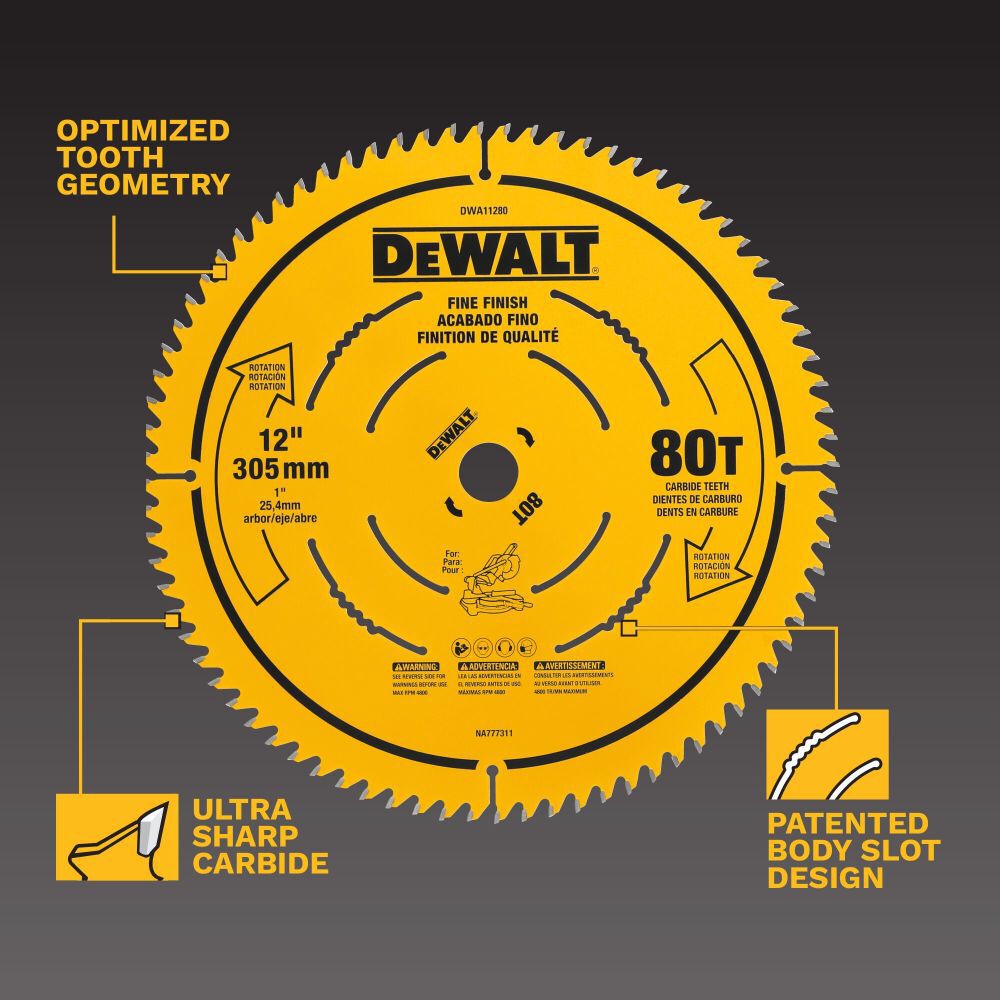 DeWalt DWA11280 DEWALT 12 IN 80T SAW BLADE