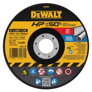 DeWalt DW8063 5 x .045 x 7/8 HP T1 CUTTING