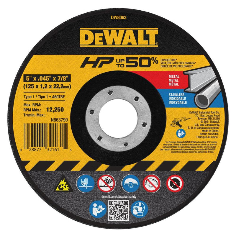 DeWalt DW8063 5 x .045 x 7/8 HP T1 CUTTING
