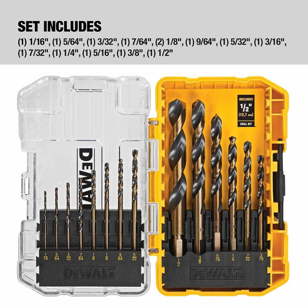 DeWalt DWA1184 14PC Black&Gold set STC W/ 1/2 IN BIT