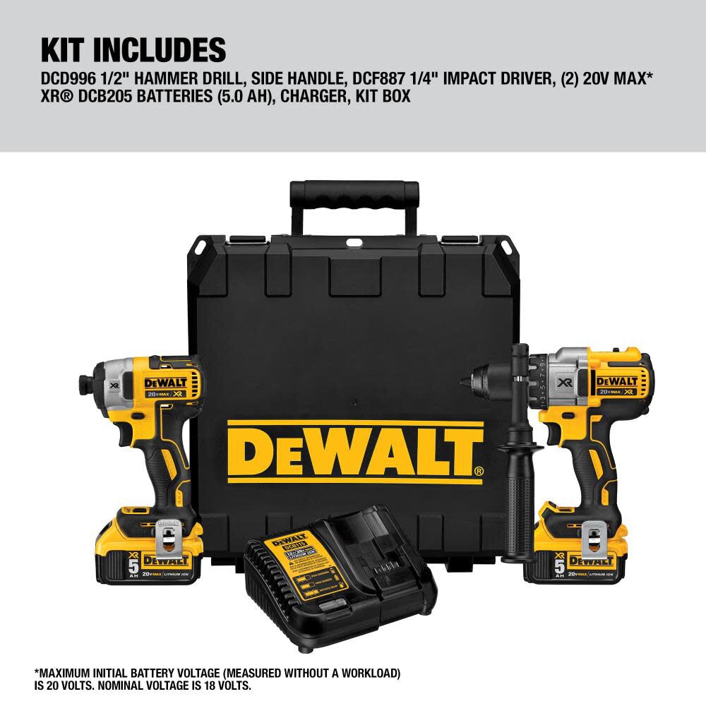 DeWalt DCK299P2 20V MAX XR PREM HD & IMPACT COMBO