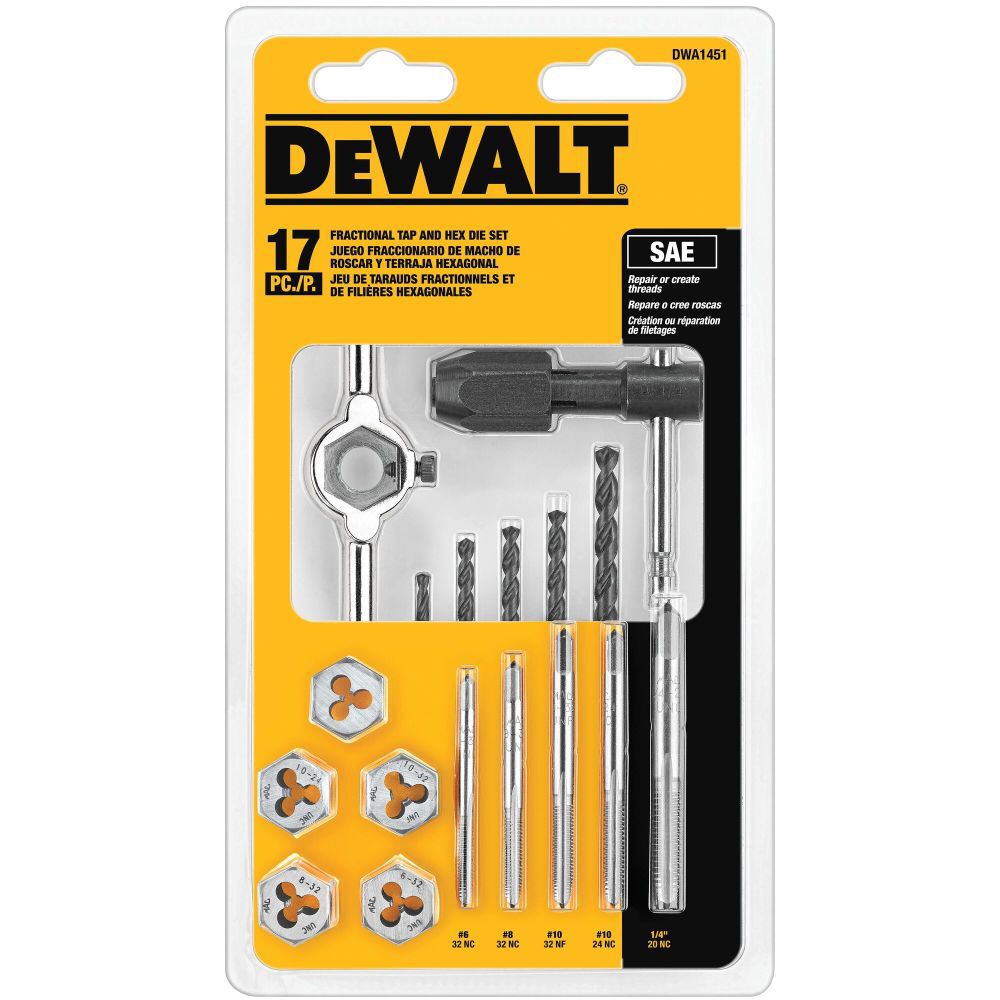 DeWalt DWA1451 17-PC FRACTIONAL TAP & DIE SET