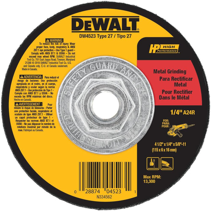 DeWalt DW4523 4-1/2X1/4X5/8-11 GEN PURP