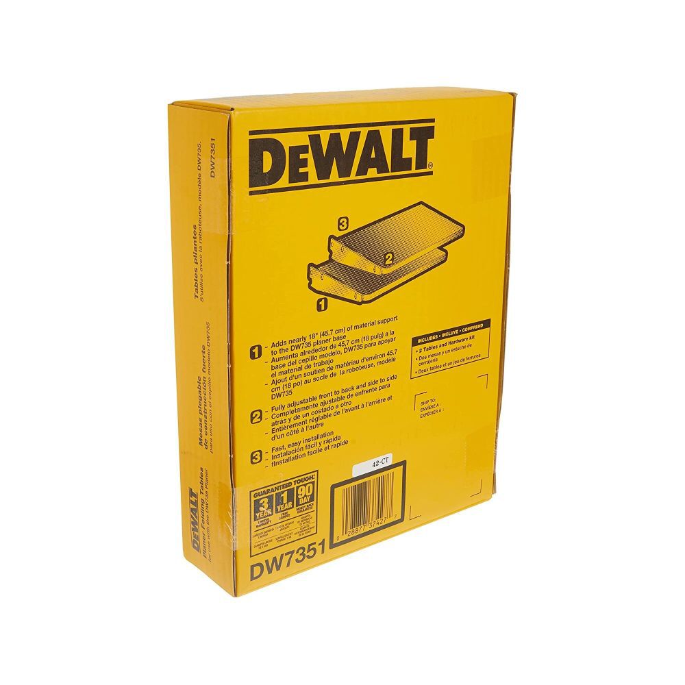 DeWalt DW7351 FOLDING TABLES FOR DW735 PLANER