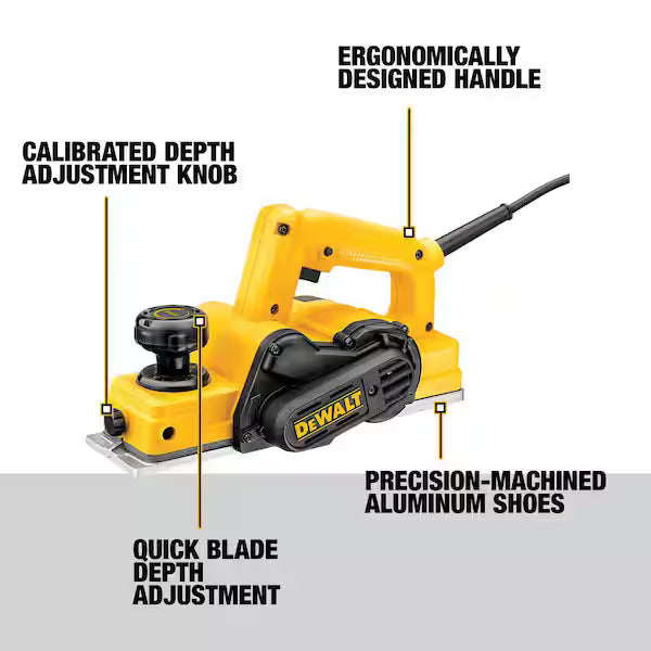 DeWalt D26676 5.5 AMP PORTABLE HAND PLANER W/HSS BLADE