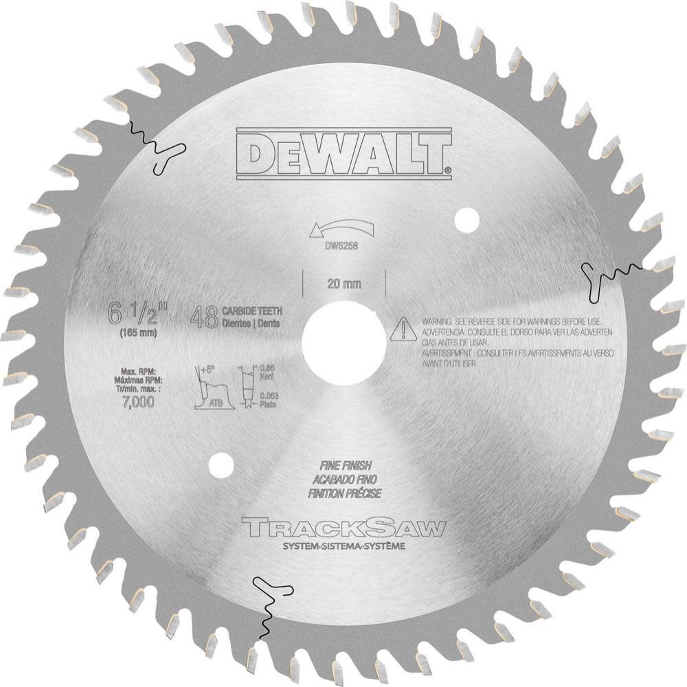 DeWalt DW5258 6-1/2IN X 48T FINE CUTTING PLUNGE BLD