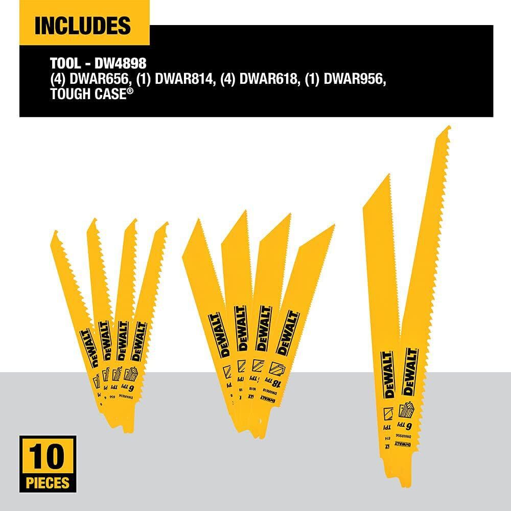 DeWalt DW4898 10 PC WOOD/ METAL CUTTING SET IN CASE