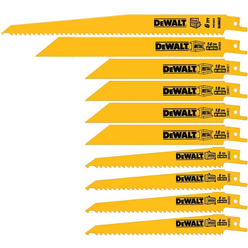 DeWalt DW4898 10 PC WOOD/ METAL CUTTING SET IN CASE