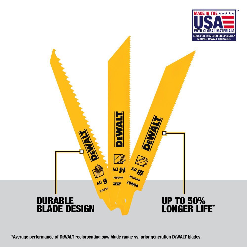 DeWalt DW4890 15 PC RECIP SAW BLADE TOUGH CASE SET