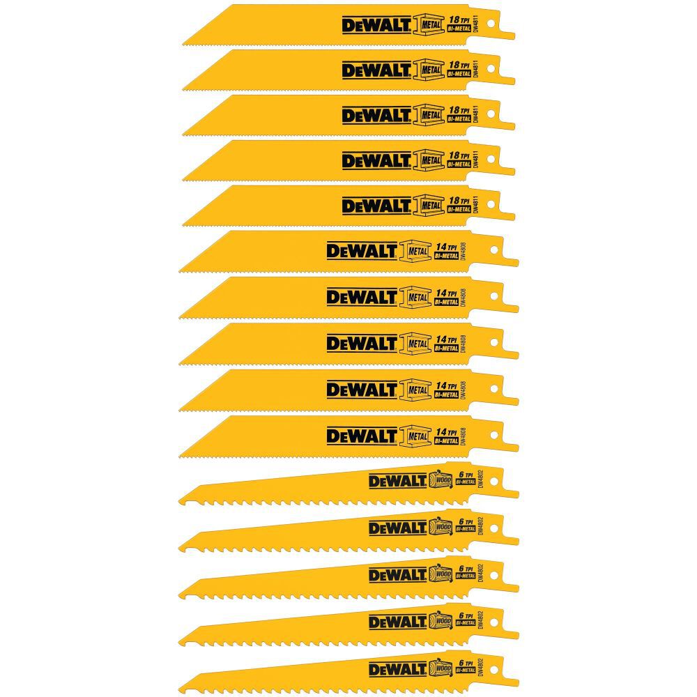 DeWalt DW4890 15 PC RECIP SAW BLADE TOUGH CASE SET