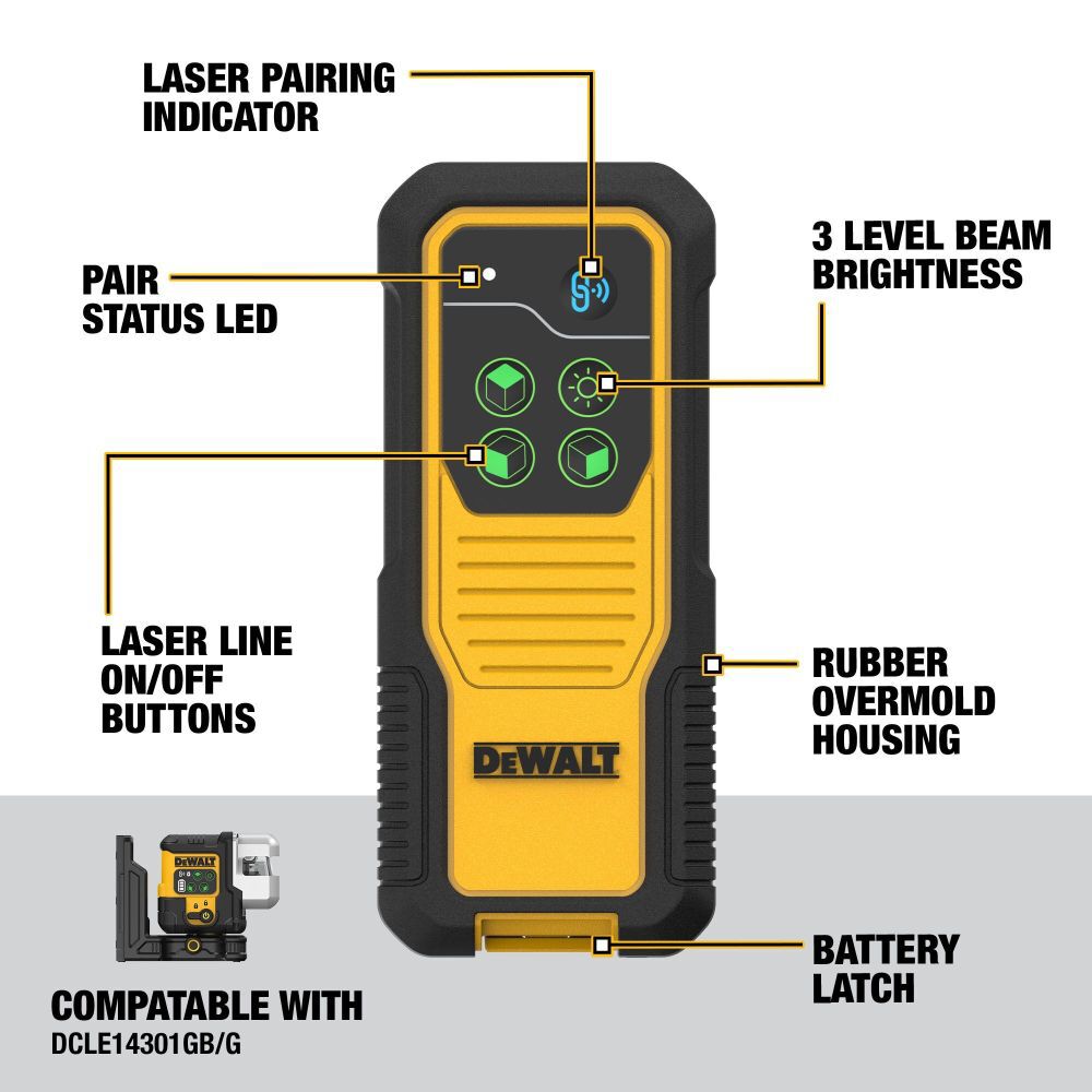 DeWalt DCLEAUSBRC3 REMOTE FOR USB 3X180 LASER DCLE14301