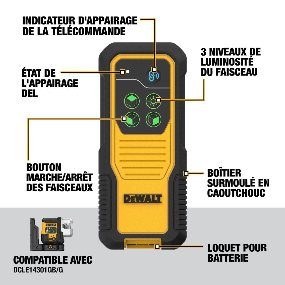 DeWalt DCLEAUSBRC3 REMOTE FOR USB 3X180 LASER DCLE14301