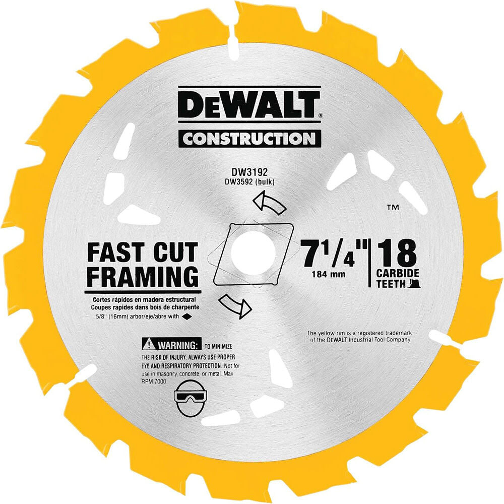 DeWalt DW3192 7-1/4IN 18TOOTH SERIES BLADE - CARDED