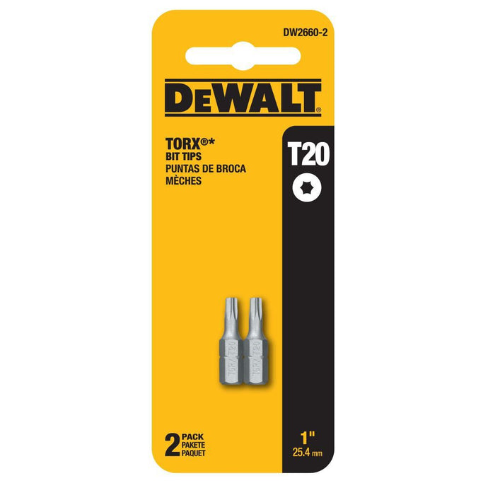 DeWalt DW2660-2 T20 Torx 1 Bit Tip Carded 2pk